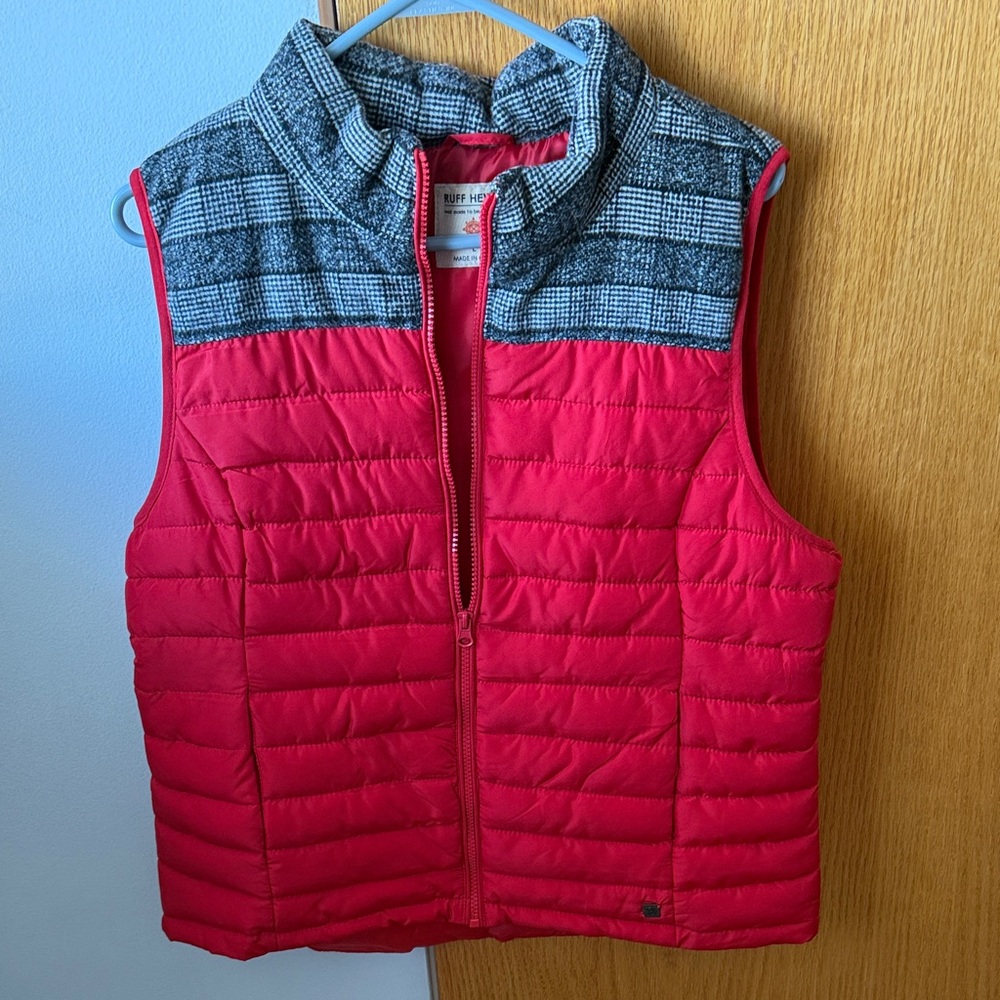 Ruff Hewn Red and Gray Quilted Vest